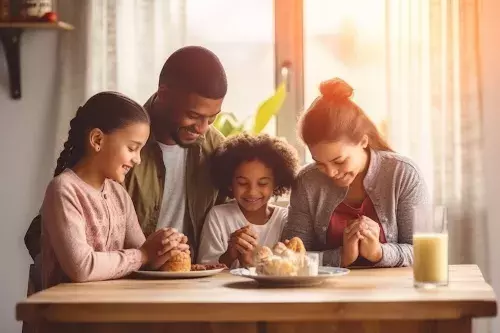 famille a table